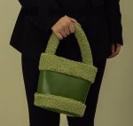 画像8: sheep hair boa combination mini bag Bucket Tote Shoulder Bag Handbag 　シープヘアコンビネーションミニバケットトートショルダーバッグ (8)