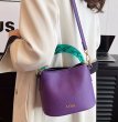 画像6: Marble Plastic Handle Leather Bucket Tote Shoulder Bag Handbag 　マーブルハンドルバケットトートショルダーバッグ (6)