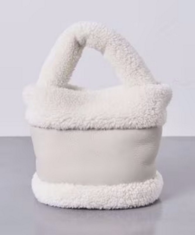 画像12: sheep hair boa combination mini bag Bucket Tote Shoulder Bag Handbag  シープヘアコンビネーションミニバケットトートショルダーバッグ (12)