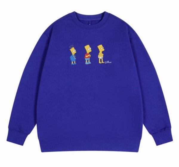 画像1: The Simpsons Logo letter printing loose round neck long-sleeved  sweatshirt　ユニセックス男女兼用ザ・シンプソンズ ロゴレタープリントスエットトレーナー  (1)