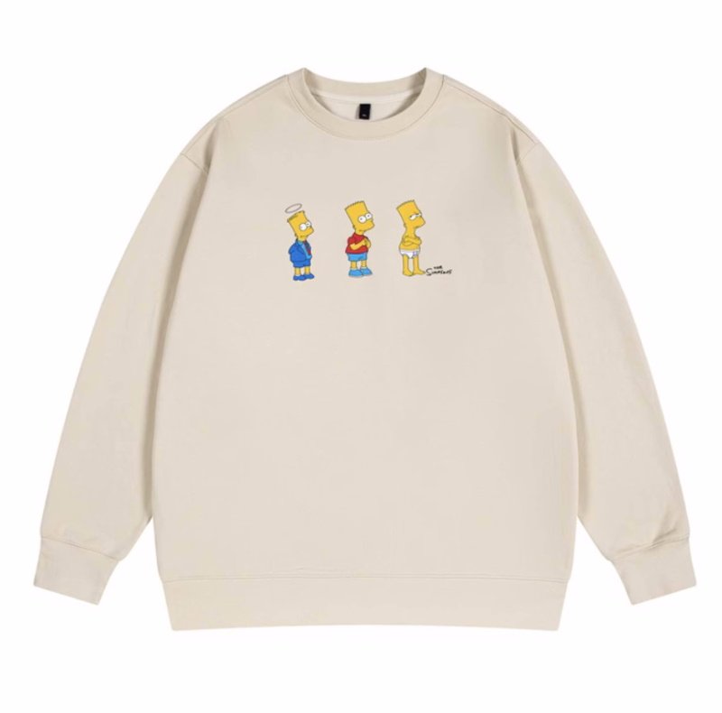 画像3: The Simpsons Logo letter printing loose round neck long-sleeved  sweatshirt　ユニセックス男女兼用ザ・シンプソンズ ロゴレタープリントスエットトレーナー  (3)