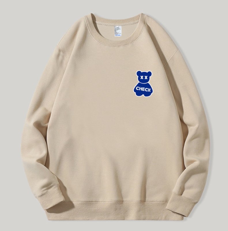 画像3: One point kaws bear printing round neck long-sleeved  sweatshirt　ユニセックス男女兼用ワンポイントカウズベア熊ロゴプリントスエットトレーナー  (3)