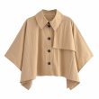 画像1: French niche short pointed collar trench coat style cape 　フレンチニッチショートポインテッドカラートレンチコート風ケープジャケット  (1)