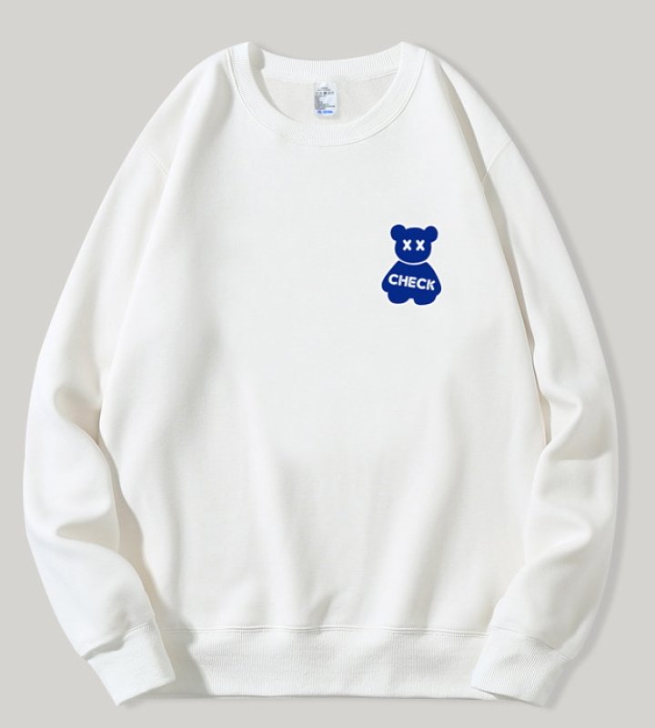 画像6: One point kaws bear printing round neck long-sleeved  sweatshirt　ユニセックス男女兼用ワンポイントカウズベア熊ロゴプリントスエットトレーナー  (6)