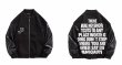 画像5: letters printed leather jacket stadium jacket baseball uniform jacket blouson  ユニセックス 男女兼用レターロゴプリントレザースタジアムジャンパー スタジャン MA-1 ボンバー ジャケット ブルゾン (5)