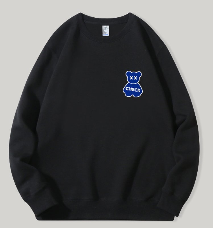 画像4: One point kaws bear printing round neck long-sleeved  sweatshirt　ユニセックス男女兼用ワンポイントカウズベア熊ロゴプリントスエットトレーナー  (4)