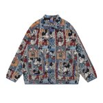 画像1: Mickey Mouse print half jacket coat　男女兼用ユニセックスミッキーマウスプリントハーフジャケット コート (1)