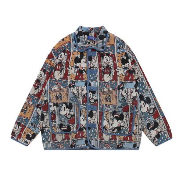 画像1: Mickey Mouse print half jacket coat　男女兼用ユニセックスミッキーマウスプリントハーフジャケット コート (1)