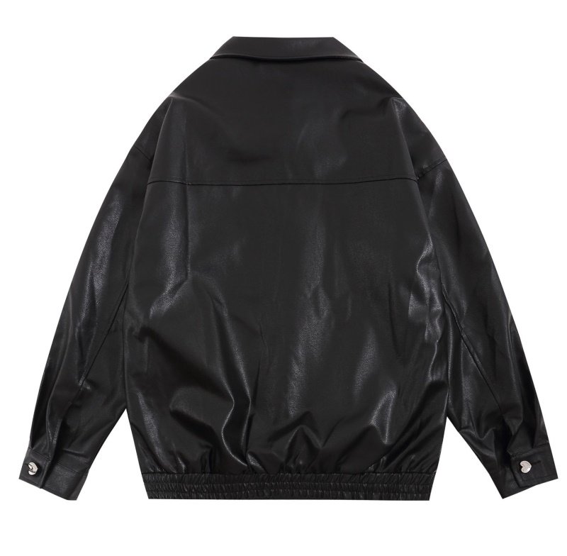 画像2: unisex  Boy & Girl Embroidered Leather Jacket leather jacket uniformsletter  baseball jacket stadium jacket  ユニセックス 男女兼用ボーイ&ガール刺繍レザースタジアムジャンパー スタジャン MA-1 ボンバー ジャケット ブルゾン (2)