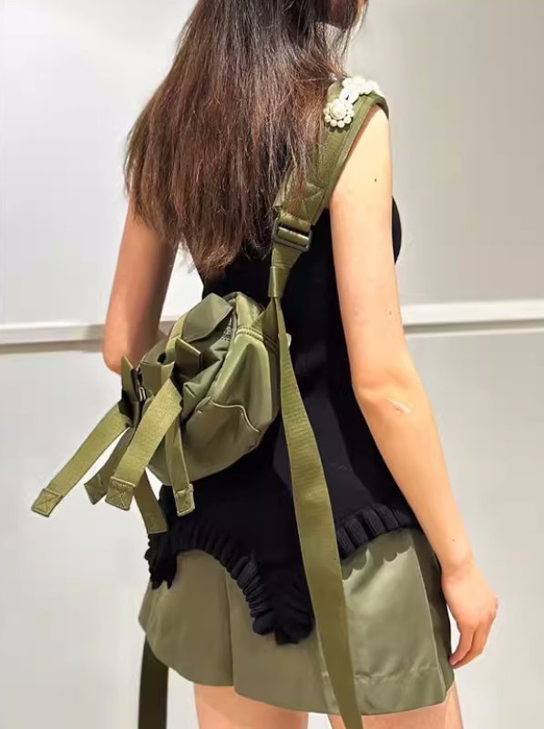 画像4: Sweet Jubilee Pearl Canvas Bow One Shoulder Crossbody Bag shoulderbag Handbag  リボンパール付きワンショルダーバッグ斜め掛けバッグポシェット (4)