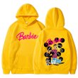 画像8: plain letter print Barbie come on English letter printed hooded hoody sweater　ユニセックス男女兼用 プレーン レター プリントバービーフーディセーターパーカー  (8)