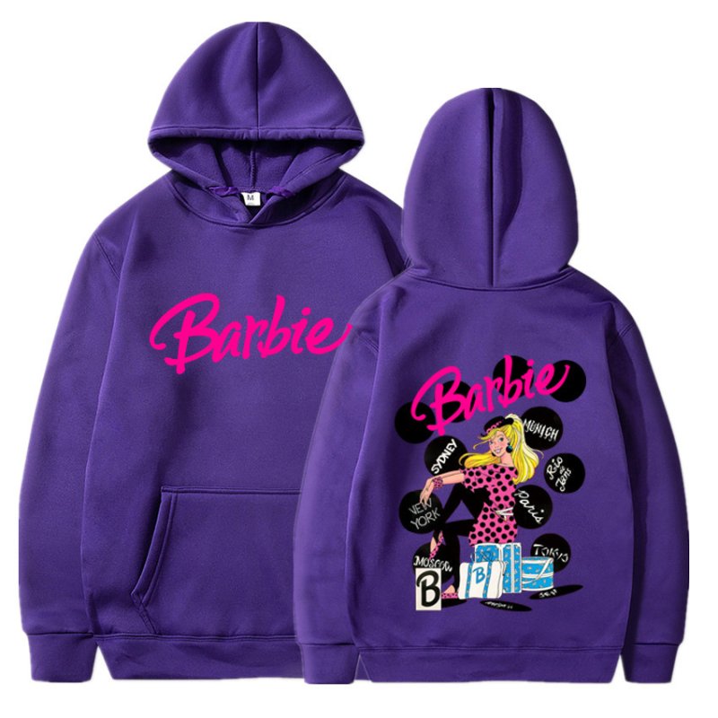 画像7: plain letter print Barbie come on English letter printed hooded hoody sweater ユニセックス男女兼用 プレーン レター プリントバービーフーディセーターパーカー  (7)