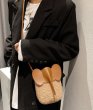 画像5: Lambswool & Leather Elephant shoulder mini bag Handbag 　ラムウール＆レザーエレファント ショルダーミニバッグ斜め掛けバッグ (5)