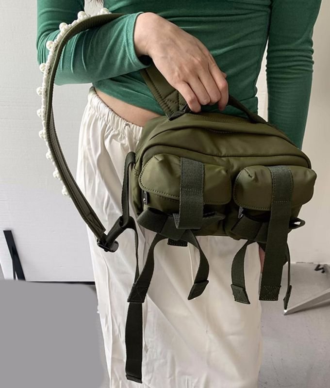 画像7: Sweet Jubilee Pearl Canvas Bow One Shoulder Crossbody Bag shoulderbag Handbag  リボンパール付きワンショルダーバッグ斜め掛けバッグポシェット (7)