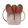 画像2: Lambswool & Leather Elephant shoulder mini bag Handbag 　ラムウール＆レザーエレファント ショルダーミニバッグ斜め掛けバッグ (2)