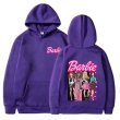 画像9: cross-border Barbie come on English letter printed hooded hoody sweater　ユニセックス男女兼用 バービー＆レターロゴフーディセーターパーカー  (9)