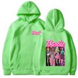 画像18: cross-border Barbie come on English letter printed hooded hoody sweater　ユニセックス男女兼用 バービー＆レターロゴフーディセーターパーカー  (18)