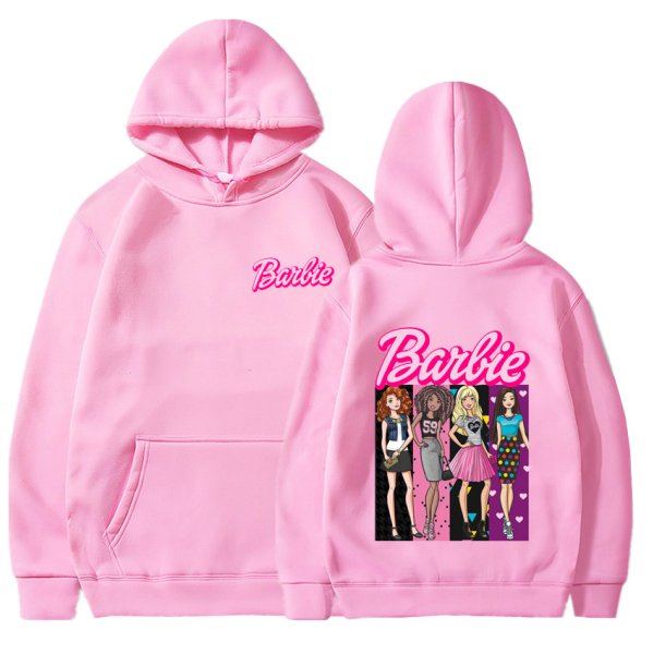 画像1: cross-border Barbie come on English letter printed hooded hoody sweater　ユニセックス男女兼用 バービー＆レターロゴフーディセーターパーカー  (1)