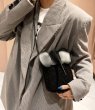 画像7: Lambswool & Leather Elephant shoulder mini bag Handbag 　ラムウール＆レザーエレファント ショルダーミニバッグ斜め掛けバッグ (7)