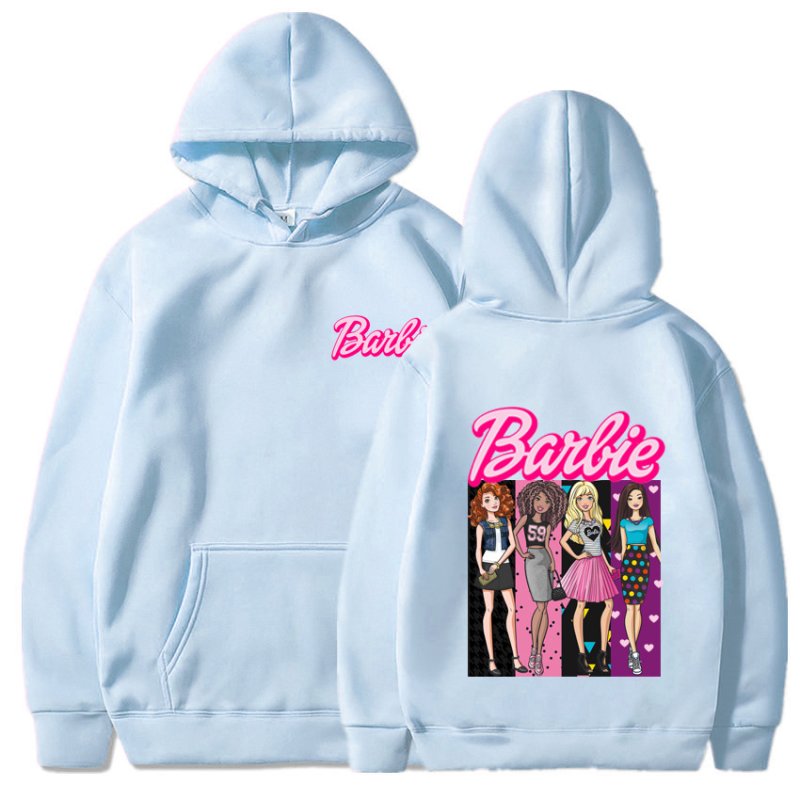 画像16: cross-border Barbie come on English letter printed hooded hoody sweater　ユニセックス男女兼用 バービー＆レターロゴフーディセーターパーカー  (16)