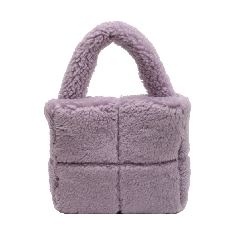 画像6: quilted lamb fur tote bag Handbag  キルティングワンハンドルファートートバッグアンダーアームバッグ (6)