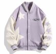 画像4: NASA x star letter embroidered baseball jacket stadium jacket baseball uniform jacket blouson  ユニセックス 男女兼用NASAナサ×スター星刺繍スタジアムジャンパー スタジャン MA-1 ボンバー ジャケット ブルゾン (4)