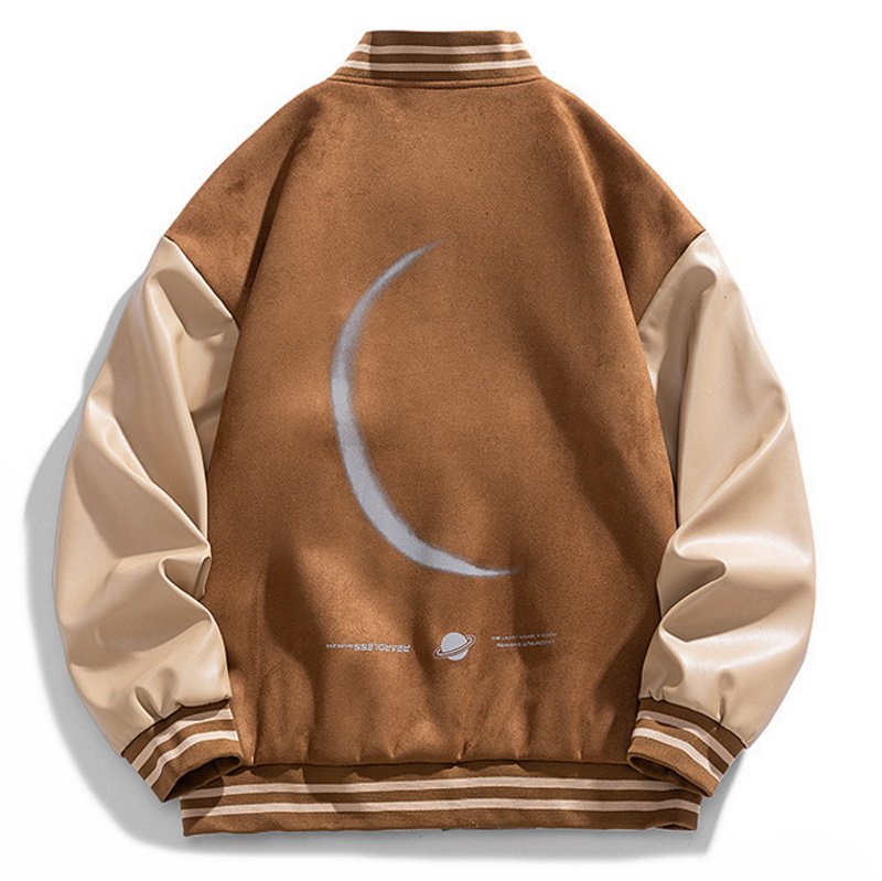 画像2: NASA x space print baseball jacket stadium jacket baseball uniform jacket blouson  ユニセックス 男女兼用NASAナサ×宇宙プリントスタジアムジャンパー スタジャン MA-1 ボンバー ジャケット ブルゾン (2)