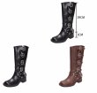 画像3: Woman's Belt buckle thick heel Western Cowboy European long boots　ベルトバックルプラットフォームウエスタンレザーロングブーツ (3)