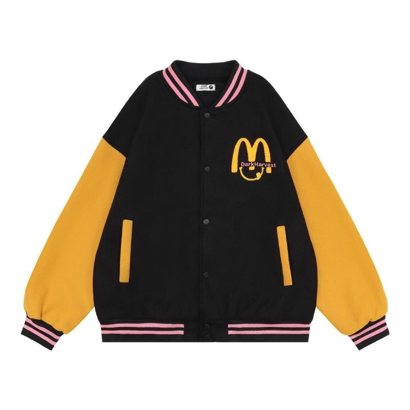 画像3: Nerensup big M logo baseball jacket stadium jacket baseball uniform jacket blouson  ユニセックス 男女兼用ビッグMロゴスタジアムジャンパー スタジャン MA-1 ボンバー ジャケット ブルゾン (3)