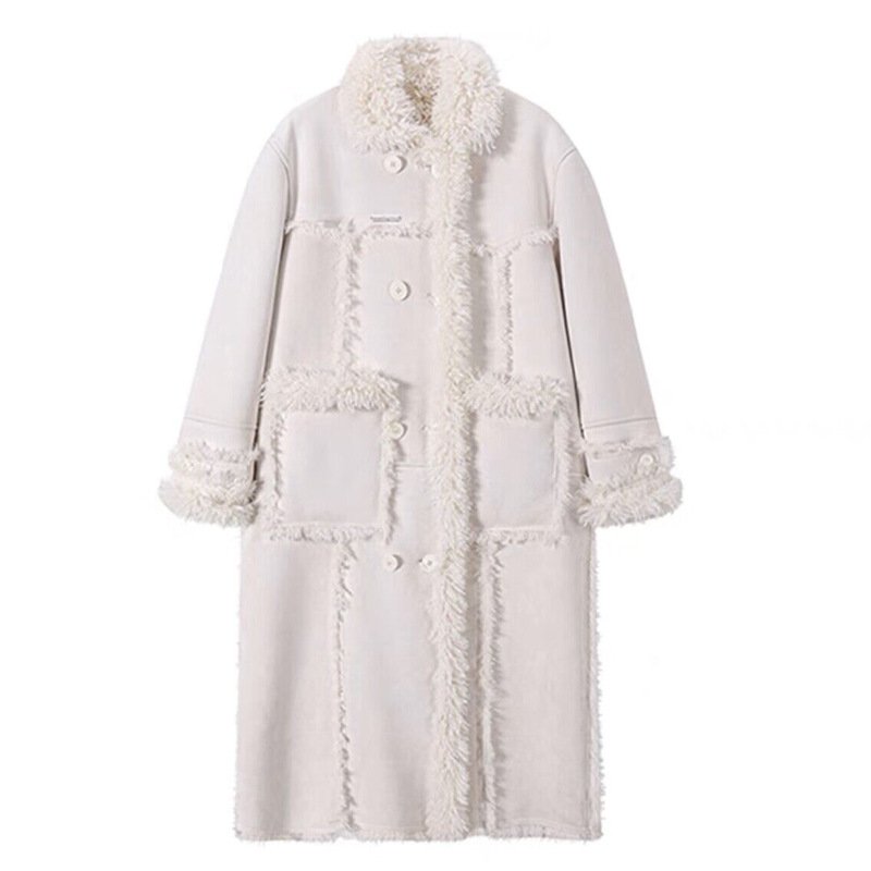 画像1: thickened  lamb fur coat warm plush  long-sleeved coat jacket　ファーファーロングリバーシブル コート ジャケット (1)