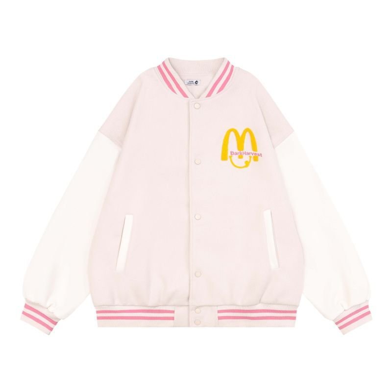 画像4: Nerensup big M logo baseball jacket stadium jacket baseball uniform jacket blouson  ユニセックス 男女兼用ビッグMロゴスタジアムジャンパー スタジャン MA-1 ボンバー ジャケット ブルゾン (4)