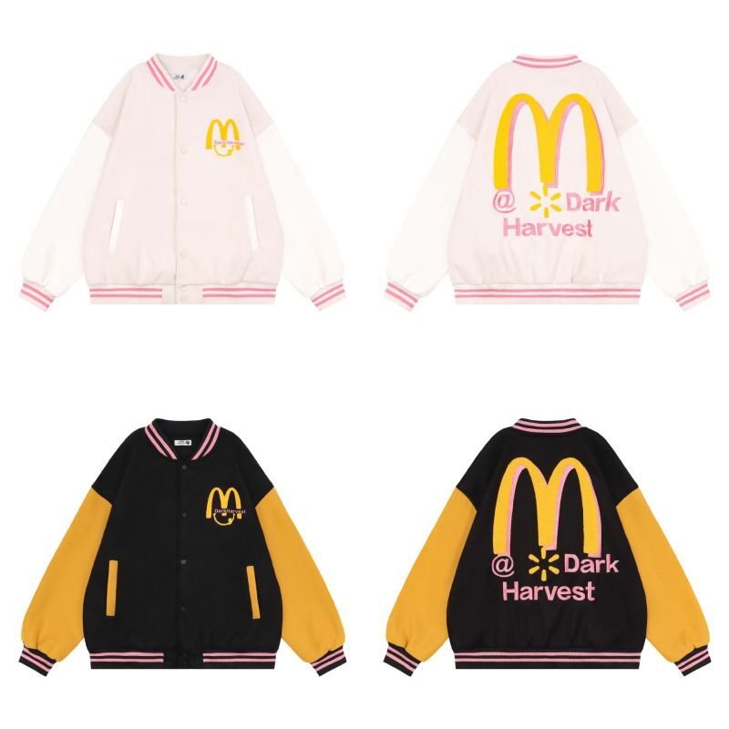 画像7: Nerensup big M logo baseball jacket stadium jacket baseball uniform jacket blouson  ユニセックス 男女兼用ビッグMロゴスタジアムジャンパー スタジャン MA-1 ボンバー ジャケット ブルゾン (7)
