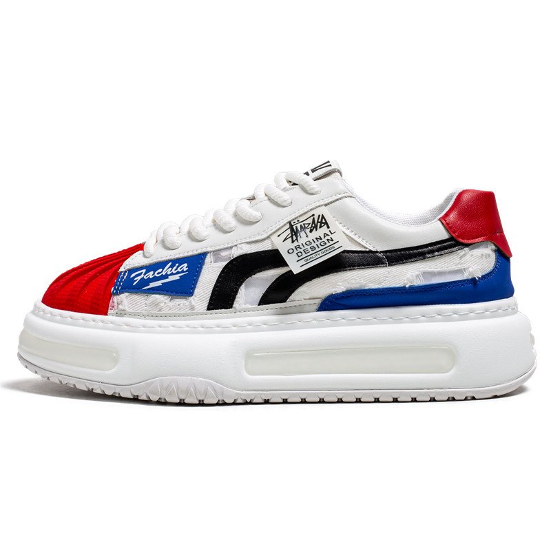 画像3: Unisex distressed canvas & leather Lace Up Sneakers  Shoes  ユニセックス 男女兼用ダメージキャンバス＆レザーレースアップスニーカー (3)