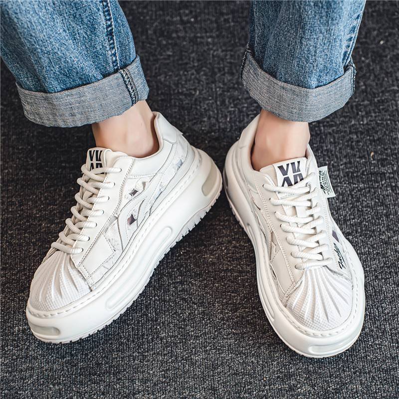 画像5: Unisex distressed canvas & leather Lace Up Sneakers  Shoes  ユニセックス 男女兼用ダメージキャンバス＆レザーレースアップスニーカー (5)