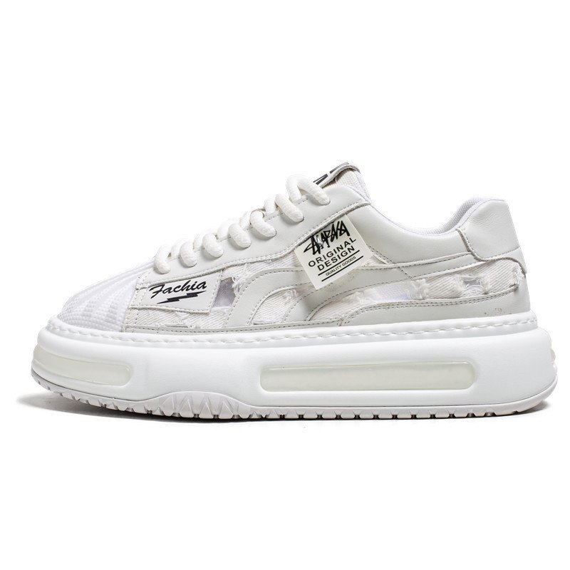 画像2: Unisex distressed canvas & leather Lace Up Sneakers  Shoes  ユニセックス 男女兼用ダメージキャンバス＆レザーレースアップスニーカー (2)