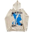 画像2: girl logo & paint print Hooded Sweatshirt 　ユニセックス男女兼用ガールロゴ＆ペイントジップアッププリントフーディパーカー (2)