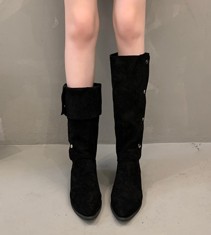 画像10: Woman's Western heap boots Cowboy  Long Boots Ladies FrenchBoots　サイドボタン付きウエスタンレザーヒープブーツロングブーツ (10)