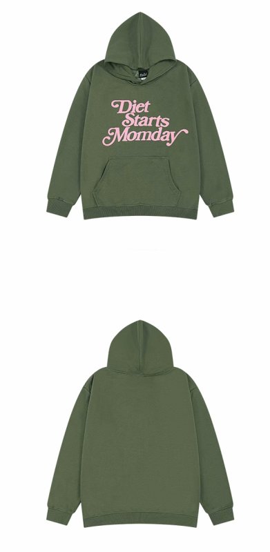 画像4: diet starts momday print Hooded Sweatshirt 　ユニセックス男女兼用diet starts momdayペイントプリントフーディパーカー (4)