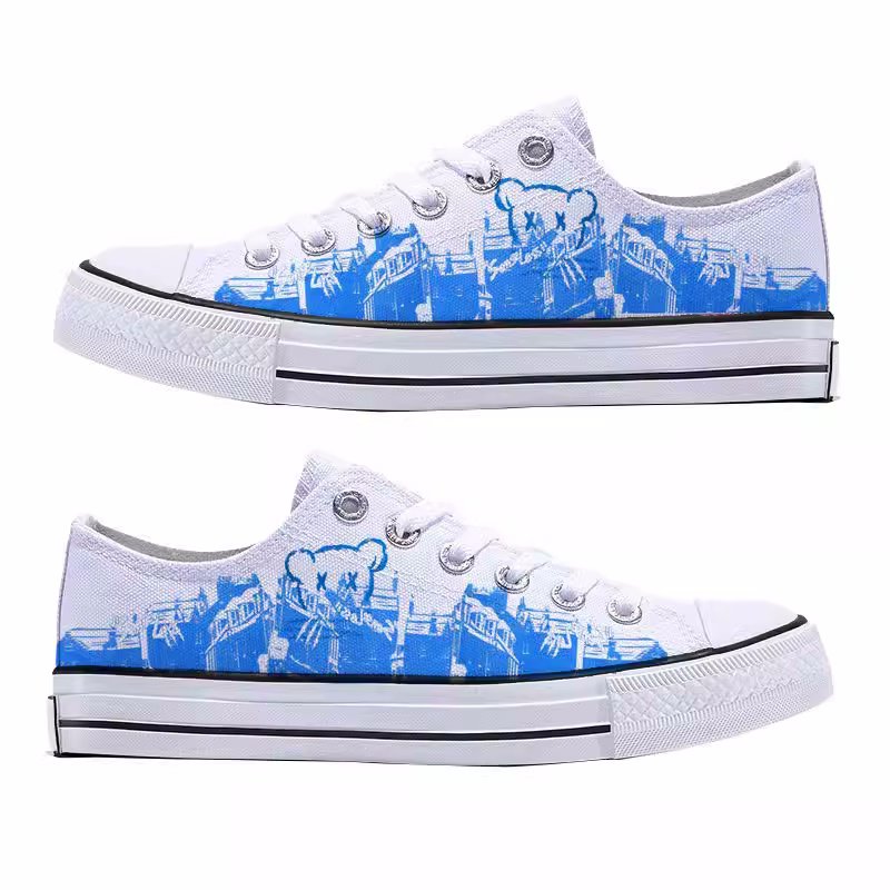 画像3: Unisex Graffiti Anime Cartoon  canvas & leather Lace Up High cut & low cut Sneakers  Shoes  ユニセックス 男女兼用グラフィックペイントベア熊キャンバスハイカット＆ローカットレースアップスニーカー (3)