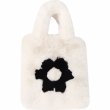画像2: flower fur tote bag  Shopping Bag Handbag 　フラワーファーモコモコトートバッグアンダーアームバッグ (2)