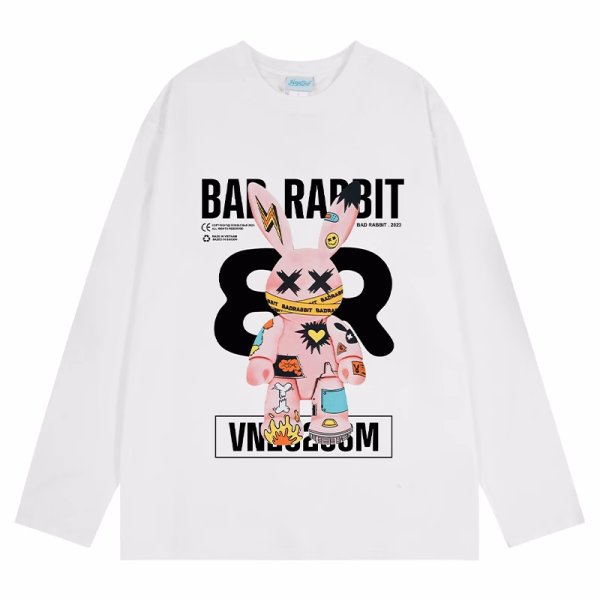 画像1: tyrant rabbit long sleeve T-shirt  ユニセックス 男女兼用 暴君ラビット 長袖 ロングスリーブ Tシャツ  (1)