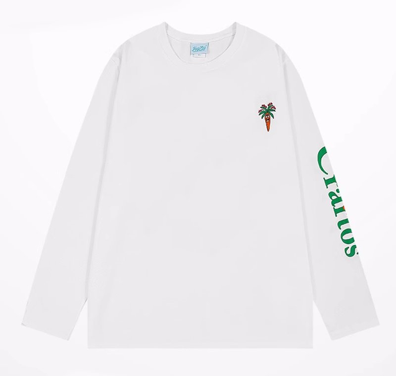 クリーム色S マルボンゴルフ パーカー シャツ ユニセックス 長袖 T シャツ アイスボン｜ビッグシルエットトリムTシャツ｜ユニセックス