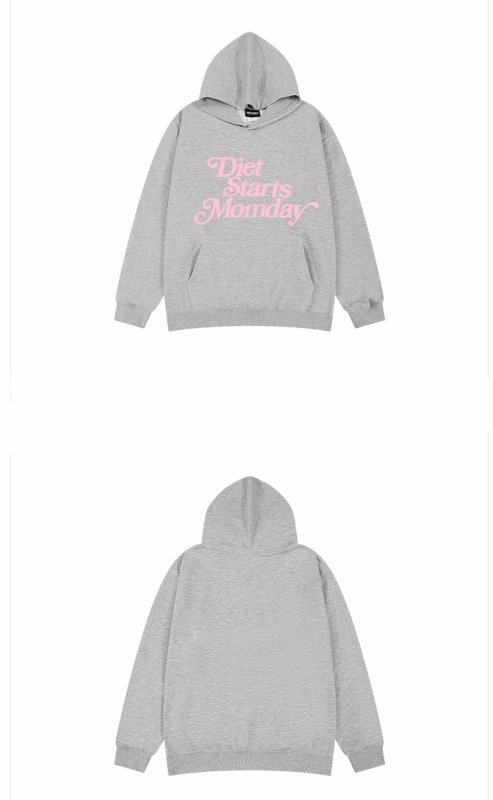 画像3: diet starts momday print Hooded Sweatshirt 　ユニセックス男女兼用diet starts momdayペイントプリントフーディパーカー (3)
