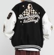 画像11: chess embroidery baseball jacket stadium jacket baseball uniform jacket blouson  ユニセックス 男女兼用チェス刺繍スタジアムジャンパー スタジャン MA-1 ボンバー ジャケット ブルゾン (11)