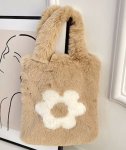画像3: flower fur tote bag  Shopping Bag Handbag 　フラワーファーモコモコトートバッグアンダーアームバッグ (3)
