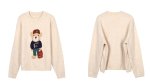 画像8: shopping bear braid crew neck round neck sweater　ユニセックス男女兼用 ショッピングベア熊編み込み丸首クールネックラウンドネックセーター (8)