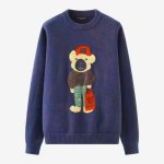 画像2: shopping bear braid crew neck round neck sweater　ユニセックス男女兼用 ショッピングベア熊編み込み丸首クールネックラウンドネックセーター (2)