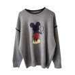 画像1: Back view Mickey Mouse braid sweater　ユニセックス男女兼用 バックミッキーマウスミッキー編み込み丸首クールネックセーター (1)