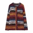 画像1: unisex mohair border cardigan sweater  round neck long-sleeved cardigan　ユニセックス男女兼用モヘア セーター (1)