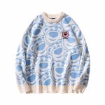 画像1: unisex lotso braid sweater pullover round neck long-sleeved 　ユニセックス男女兼用 ロッツォ編み込み セータープルオーバプルオーバー セーター (1)